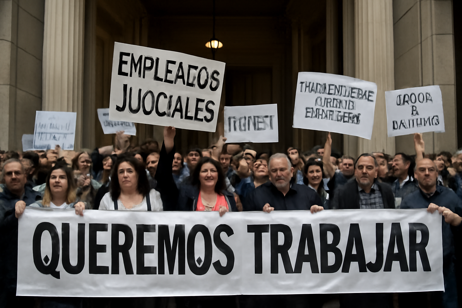 Empleados judiciales ocuparon un edificio en protesta por la reforma de Milei