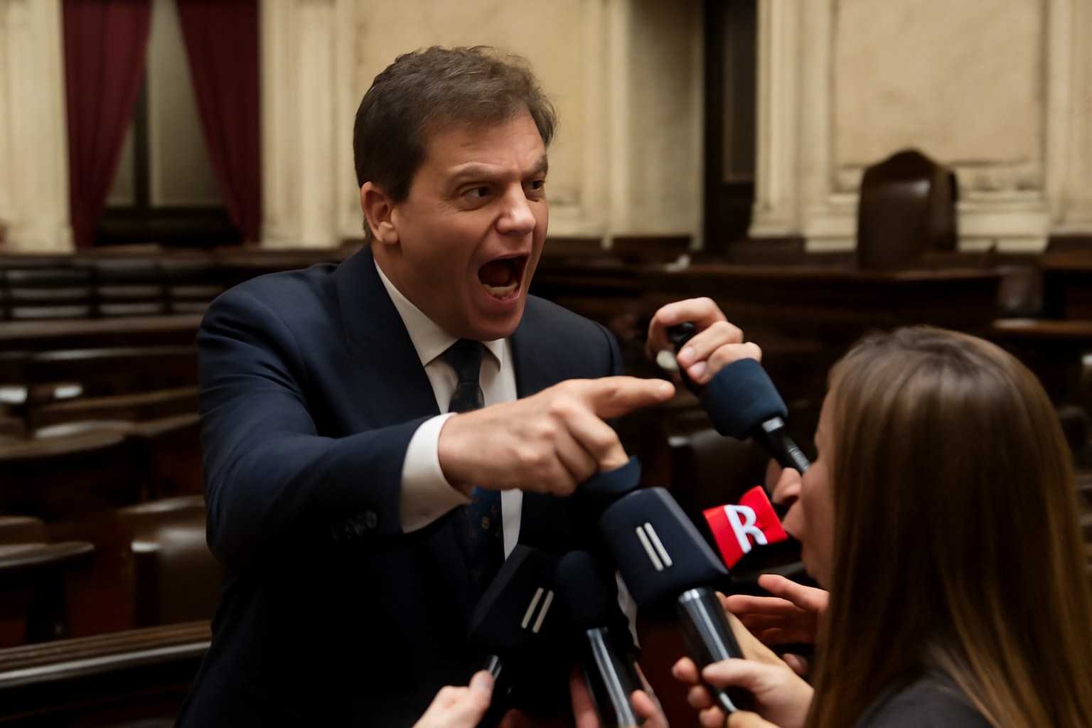 Milei llamó 'chorros' a periodistas en el Congreso, según la crónica