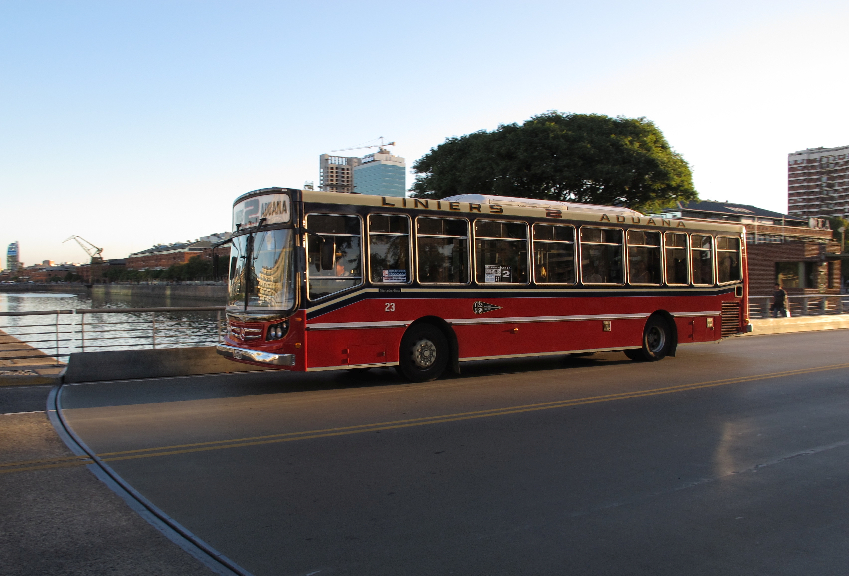 Buenos Aires - Mercedes-Benz bus #23 on line No. 2 (Puerto Madero, Azucena Villaflor)