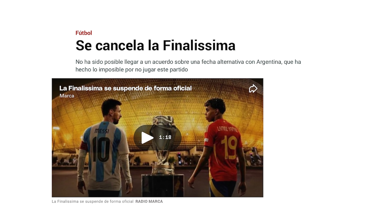 Cancelación de la Finalissima: choque de versiones y demanda de transparencia