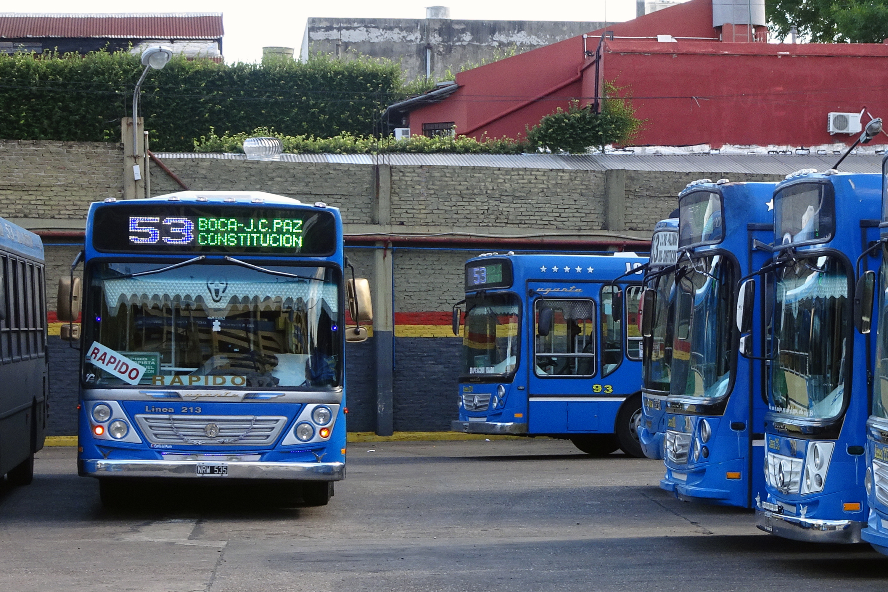 Bus depot of line 53 in the Bocca district of Buenos Aires.