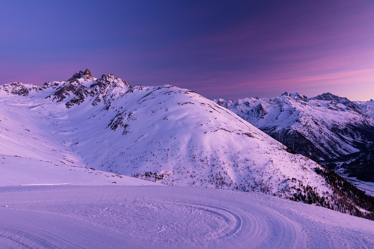 snow, landscape, mountain, switzerland, engadin, muottas muragl, winter, mountains, evening light, nature, graubünden, wintry, mountain landscape