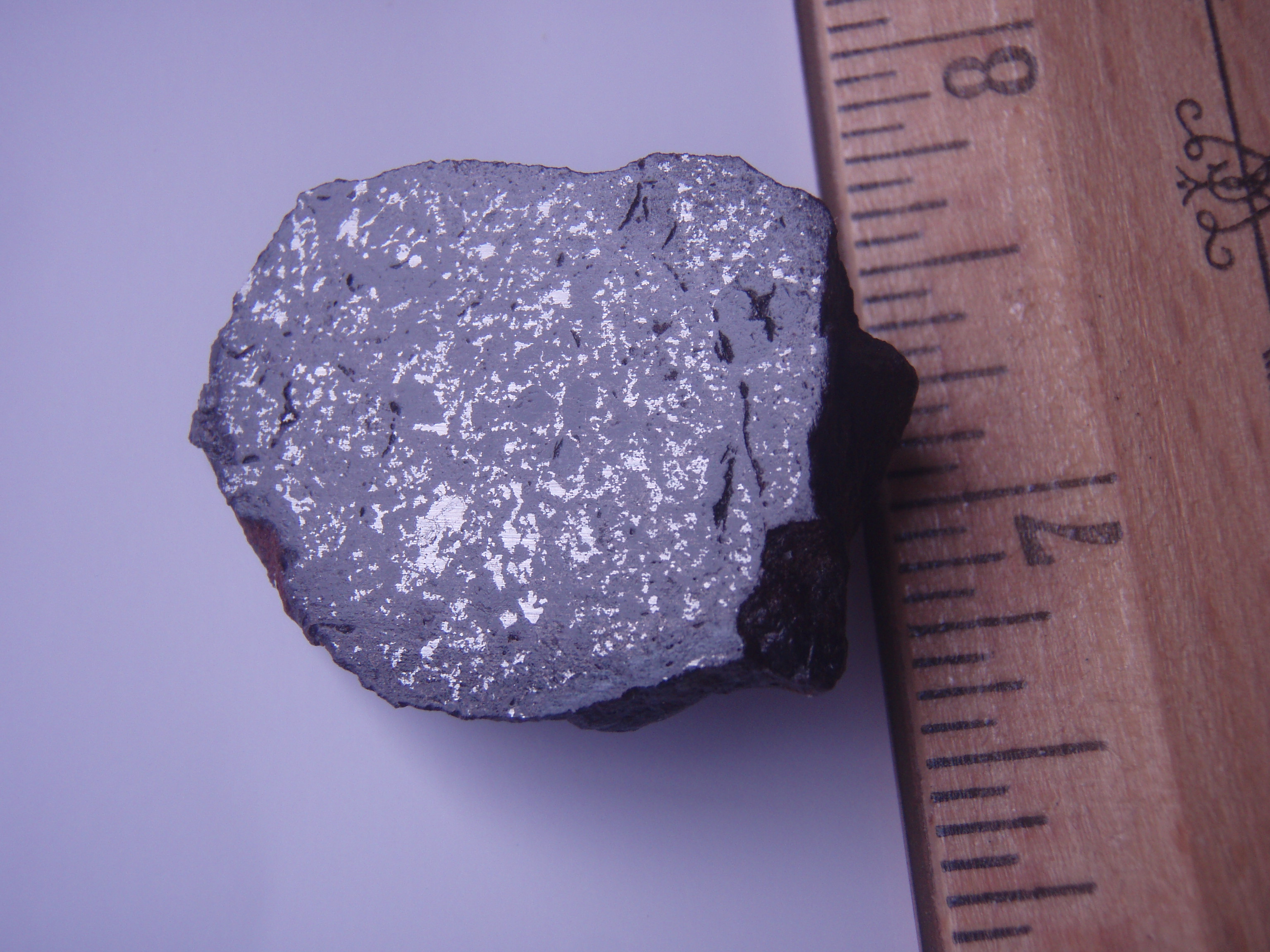 Mesosiderite Meteorite was found in Vaca Muerta, Chile.  The image was taken by Brocken Inaglory