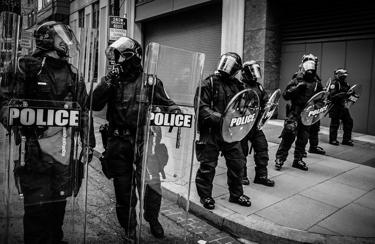 people, police, protest, shield, helmet, gear, black and white, gray police, police, police, police, police, police, protest, protest, protest, protest