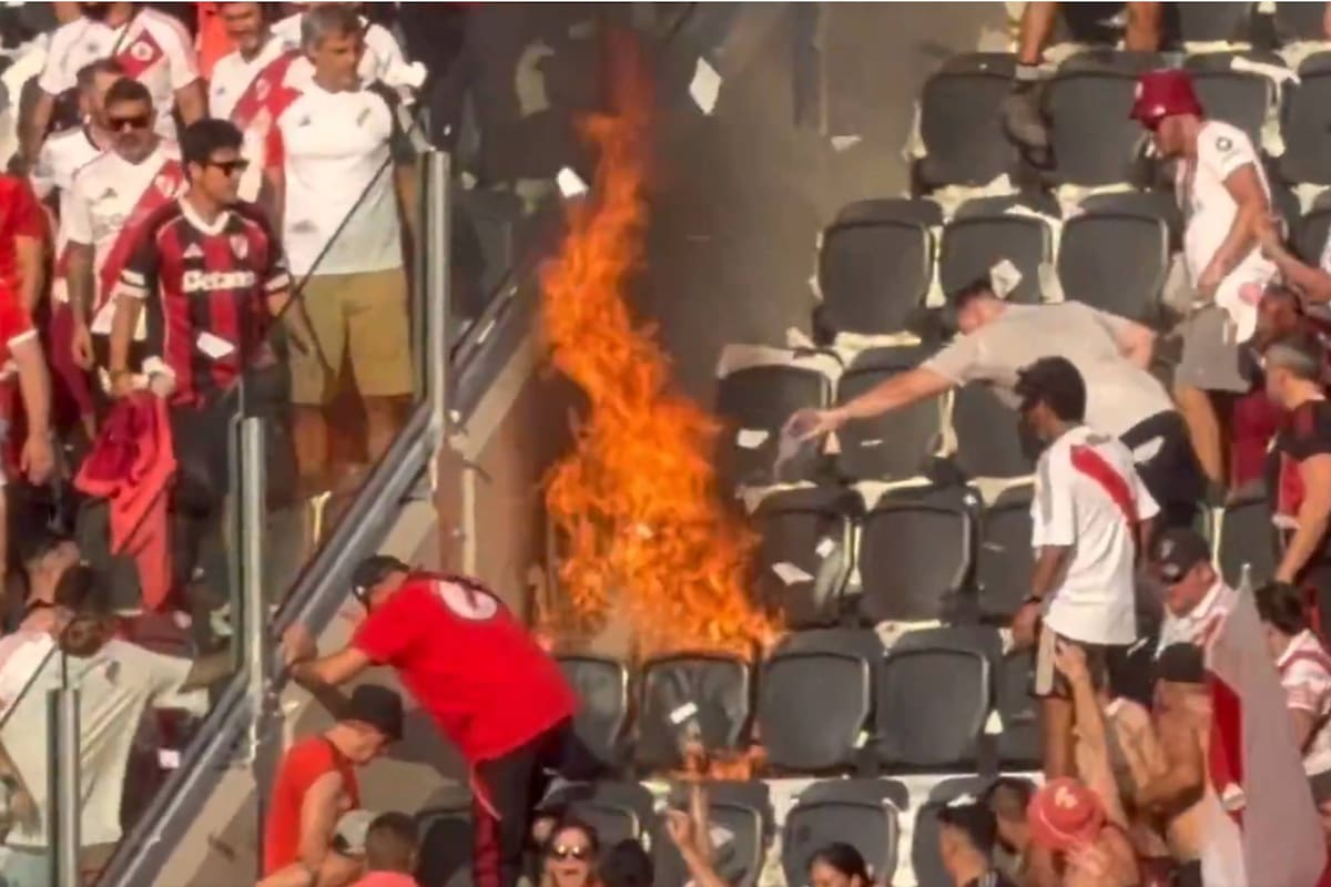 Se incendió una parte de la tribuna del Monumental en la previa del Superclásico